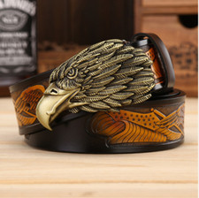 Luxus Leder Gürtel Herren Leder 3D Adler Schnalle/ 110 cm - 130 cm