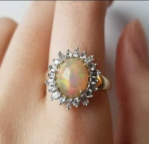 Opal wedding ring 14k - wedding,