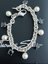 Thomas Sabo dickes massives Silberarmband  Perlen Steinen Rarität selten 