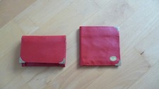 Geldbörse/ Portemonnaie + Scheintasche rot - Leder