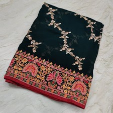 Klassischer indischer Braut Kaschmir Aari Zari Stickerei Dupatta Schal Stola ...