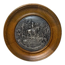 Vintage Jagd Wandteller Holz &