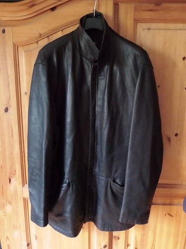 Hugo boss leder mantel jacke - leder, mantel-jacke