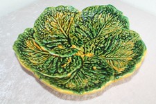 Vallauris Designer Schale Platte Kohlblätter Majolika Majolica Keramik 50er 60er