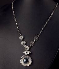 Kette Silber 925 grün Achat