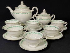 HUTSCHENREUTHER HOHENBERG - Service TEESERVICE - GRÜNE BORDE - 20er ART DECO