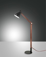 FABAS LUCE Standleuchte Stehlampe Sveva E27 3644-11-101 Schwarz Walnussfarben MA