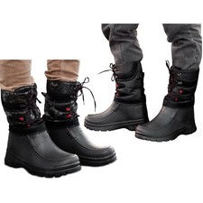 Herren Regenstiefel Isoliert Gummistiefel Wasserdicht Arbeitsschuhe Gartenschuhe