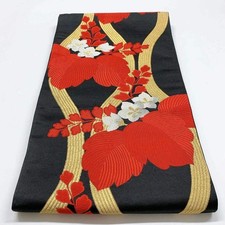 5986# Japanischer Vintage Fukuro Obi Gürtel Kimono Stoff Seide traditionell s...