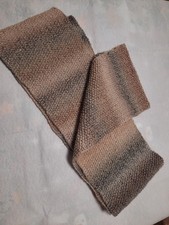 Wollschal Grau Selbstgestrickt