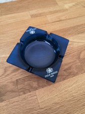 Glas-Aschenbecher Philip Morris blau Sammeln Reklame Werbung