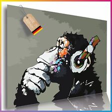 Poster Affe mit Kopfhörer