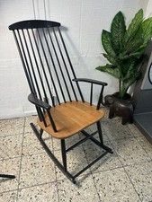 Schaukelstuhl vintage im schwedischen Stil Teak Sessel Stuhl Gitter Midcentury