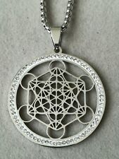 Erzengel Metatron Edelstahl Anhänger Silber Glitzer Engel Schutzengel Würfel 13