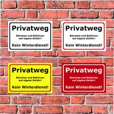 Schild Privatweg - Betreten und Befahren auf eigene Gefahr 4 Größen - S00018-001