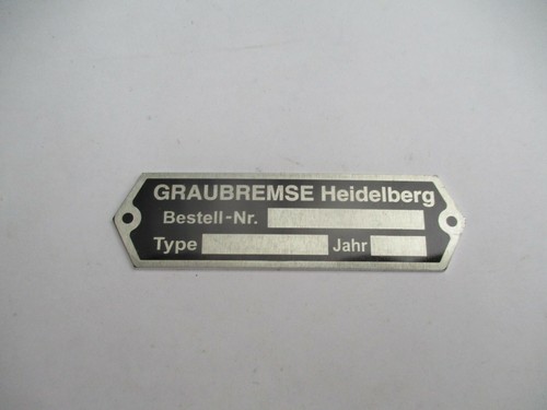 Typenschild schild graubremse - typenschild,