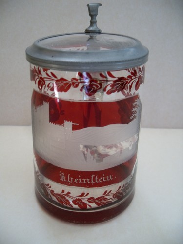 Antiker glasbierkrug mit - antiker,