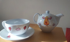 Cha Cult Teetasse mit Teekanne Set Untertasse Neu Engel Herz Motiv