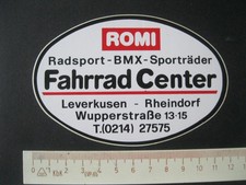 Fahrrad Center Leverkusen Rheindorf ROMI Sticker Aufkleber Reklame Werbung