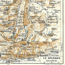Der Splügen - - Plan Die Schweiz Stadt - alte Karte 1949