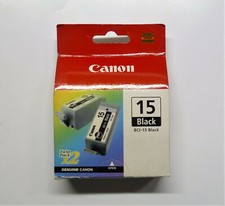 Original Canon BCI-15BK schwarz Pixma i70 i80 iP90 iP90v ( 2 Patronen ) OVP