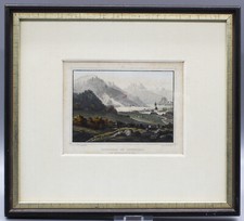 Grossgmain bei Reichenhall kolorierter Stahlstich um 1850