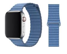 Original Apple Leather Loop Armband Größe M 44mm MV2X2ZM/A Cornflower Wie Neu 