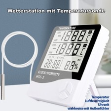 Wetterstation mit Außensensor Thermometer Hygrometer Luftfeuchtigkeit Temperatur
