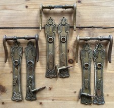 1 v 3 Antik Jugendstil Türdrücker Türgriff Türklinke Drückergarnitur Art Nouveau
