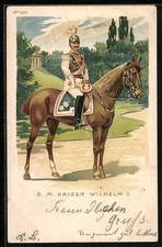S. M. Kaiser Wilhelm II. auf Pferd, Ansichtskarte 