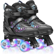 Verstellbar Kinder Rollschuhe mit LED kinder rollerskates für Mädchen & Jungen