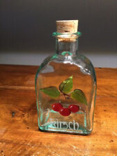Glasflasche, Karaffe für Kirschwasser mit Korken handbemalt, Geschenk