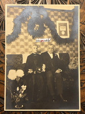⌛️Antik Foto Altes Paar ~1920 Bild Urkunde 50Gold Jubiläum Reichspräsident 12x17