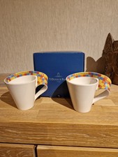 2 Villeroy & Boch Tassen Marrakesch Colani Design weis Henkel bunt Sammlerstücke