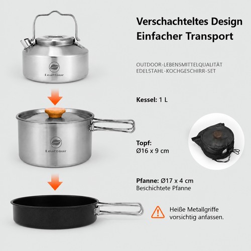 Leaftour camping kochset topf - leaftour, camping-kochset