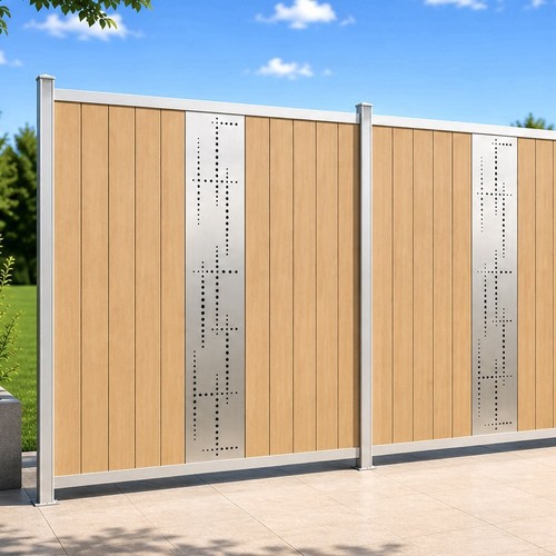 Wpc sichtschutzzaun sand - sichtschutzzaun,