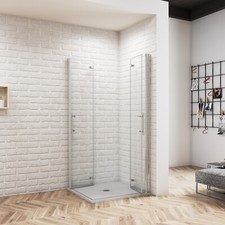 Duschkabine Eckeinstieg Dusche 180° Falttür Duschwand Duschabtrennung NANO