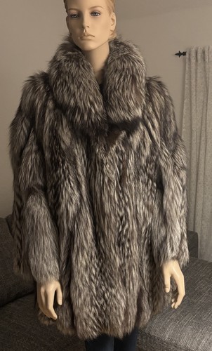 Echt pelz jacke silberfuchs - pelz,