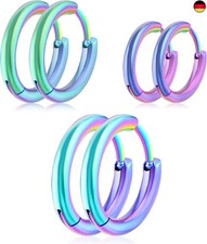 Mini Creolen Edelstahl 3 Paar