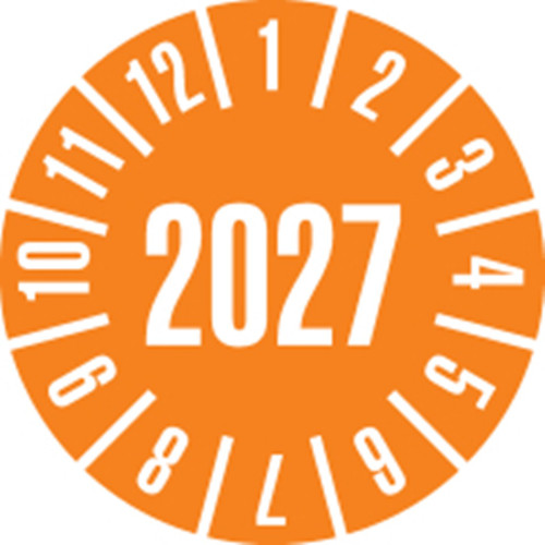 Prüfplakette 2027 orange - 2027,,