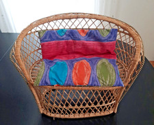 Vintage Puppen-Rattan-Sofa -