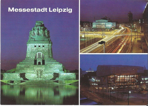 Postkarte bunt messestadt - ak,