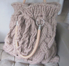 BEUTEL-TASCHE- GROB - STRICK-