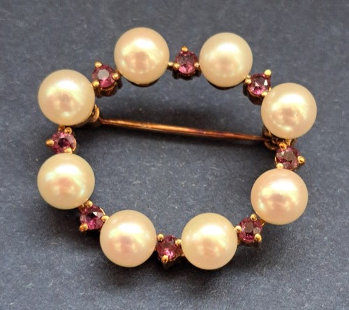 Vintage 14k gold - gold, pearl