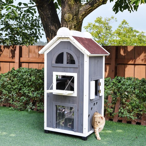 Pawhut katzenhaus für - pawhut,