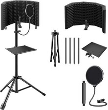 Mikrofon Isolation Schallschutz Mit Pop Filter und Stativ Ständer Faltbar Studio