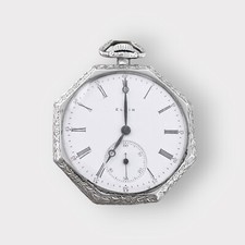 Elgin Fancy Taschenuhr Grade 303 (1918) 12s Gold gefüllt Vintage Breguet