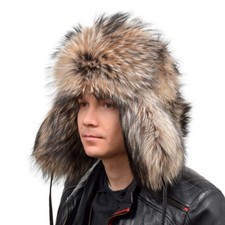 Fliegermütze aus waschbär - aus,