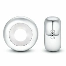 2 Stück Charms Stopper 925 Sterling Silber Rose Gold Schwarz Farbe Charm Armband