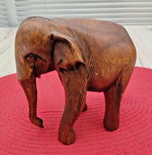 Holz Elefant massiv Vintage
